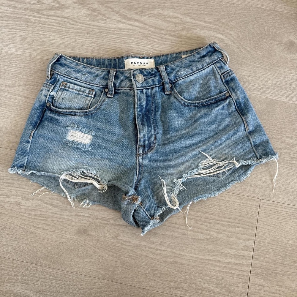 PacSun Light Blue Ripped Jean Shorts